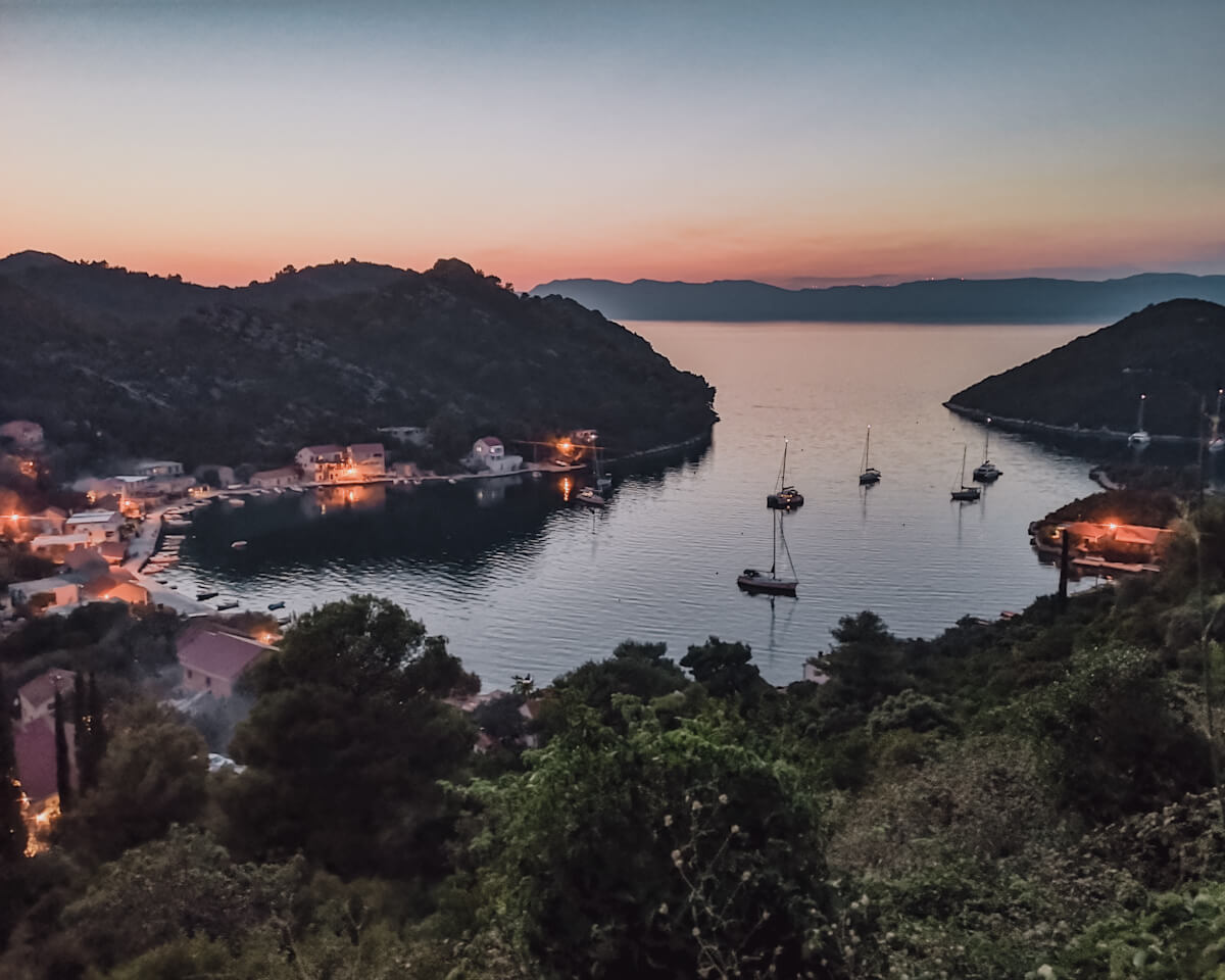 Some moorings for sailboats in the bay of Prosurska Luka (Mljet) 